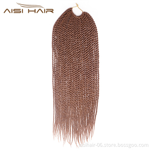 Aisi Hair 30 Roots Senegalese Twist Crochet Braid Hair Extensions Synthetic Braiding Hair Weaves for Women